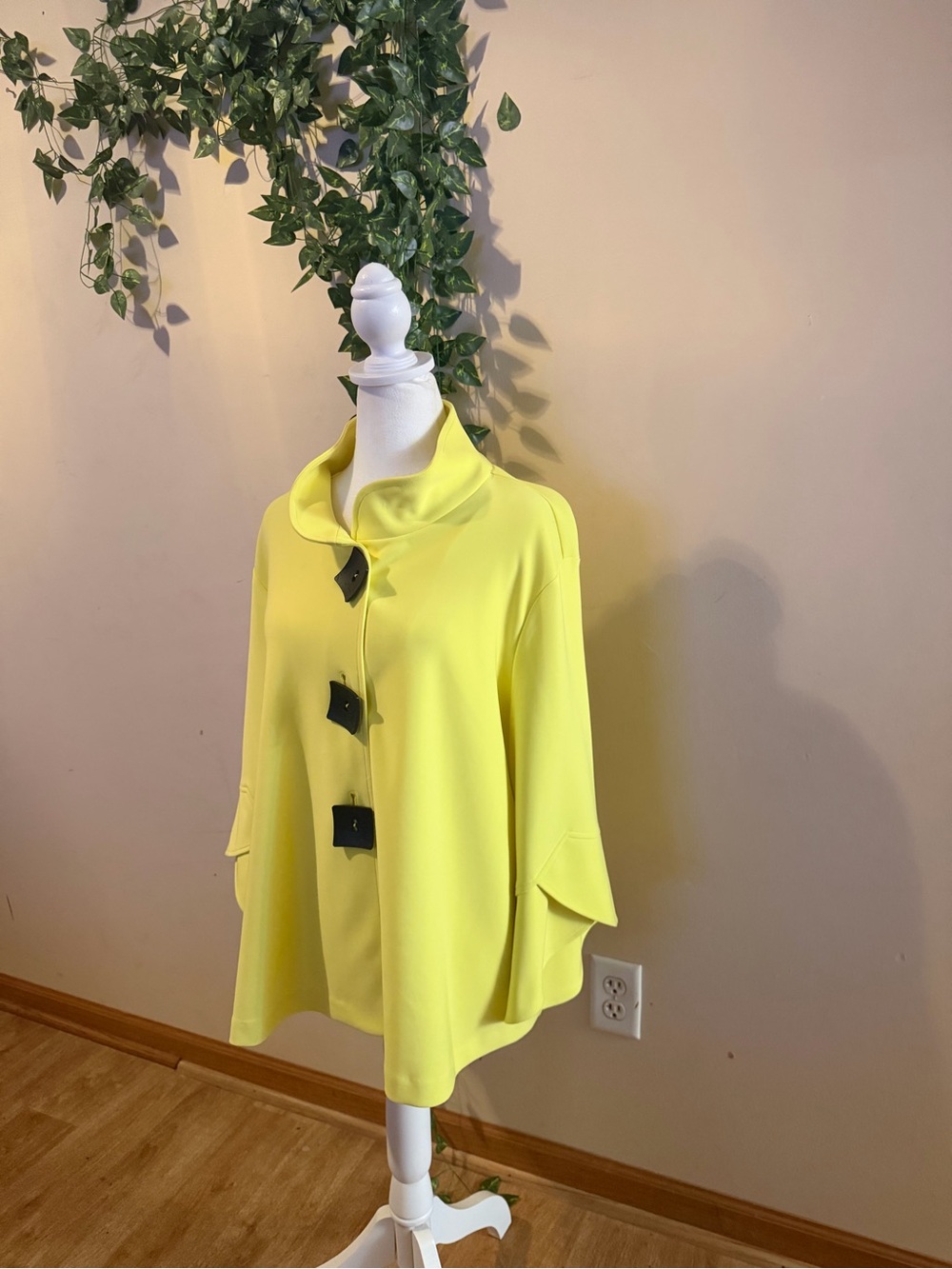 Joseph Ribkoff Bright Yellow Draped Button Tunic